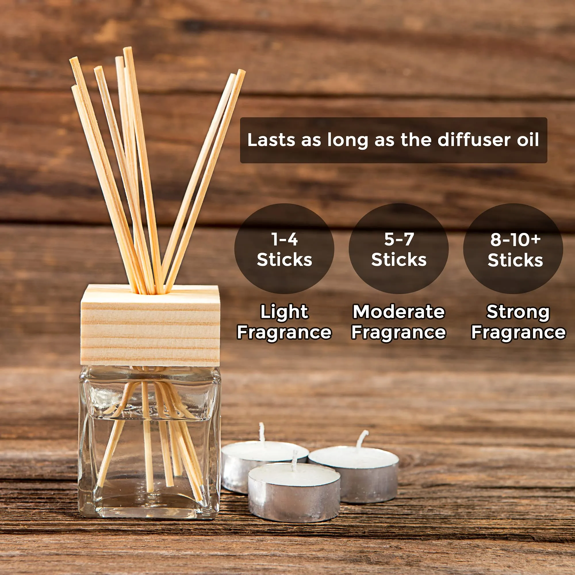 1st Deer Reed Diffuser Sticks - 100 pcs of Natural Rattan Essential Oil Aroma Refill Wood Sticks for Spa, Fragrance, Aromatherapy (24 cm x 3 mm)