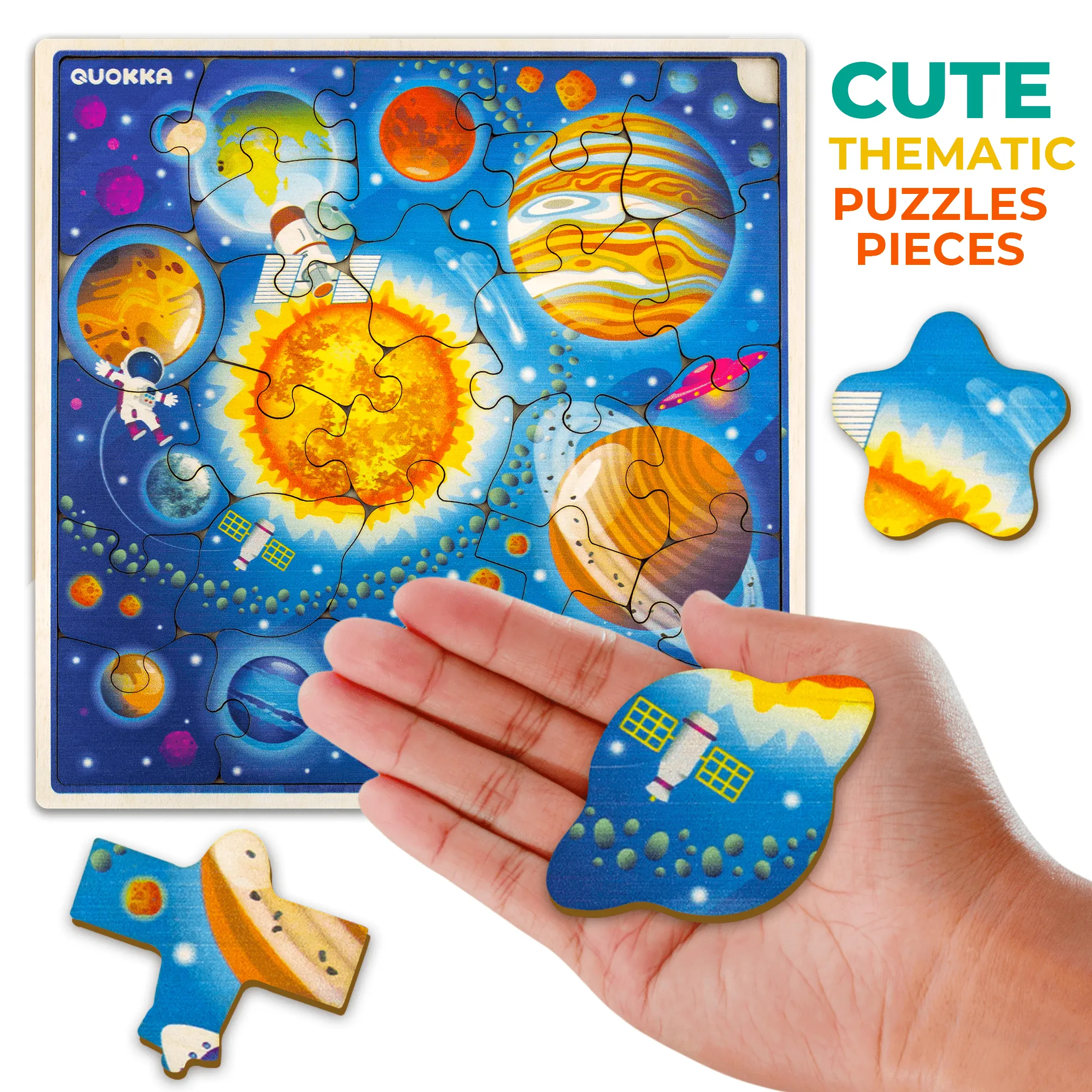 28 Pieces Wooden Puzzles for Kids | Space