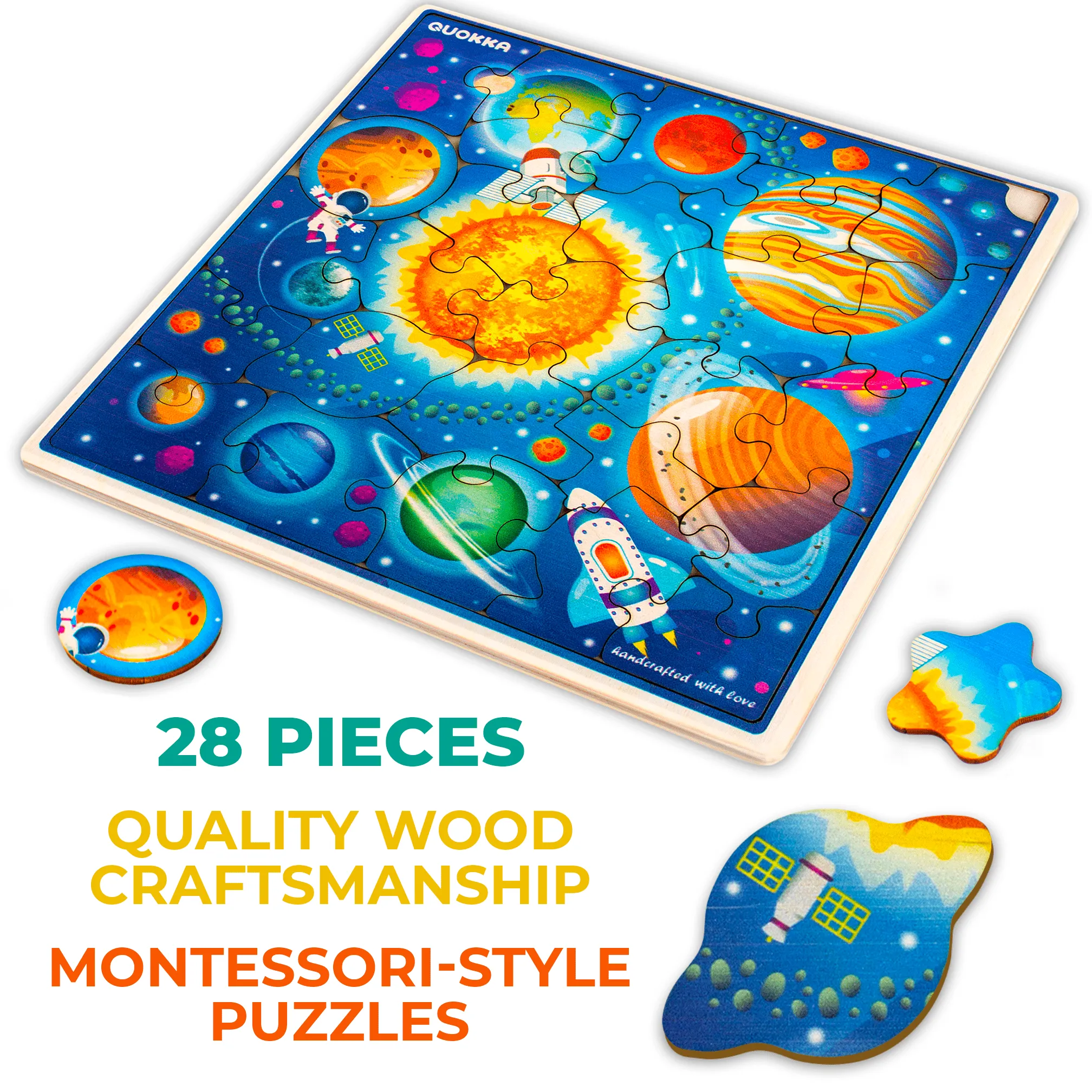 28 Pieces Wooden Puzzles for Kids | Space