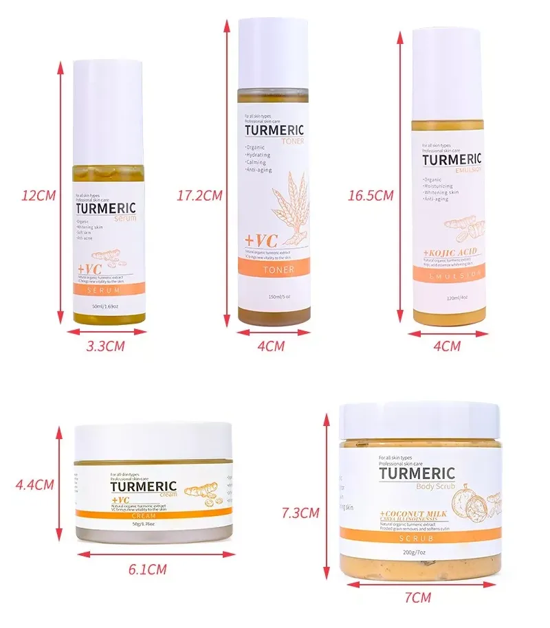 5 pc Retinol A, Turmeric Skincare Set - MOQ 12 pcs