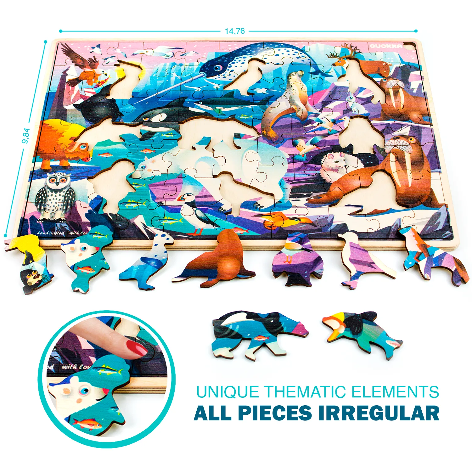 60 Pcs Puzzles Unique Shapes | Animals, City