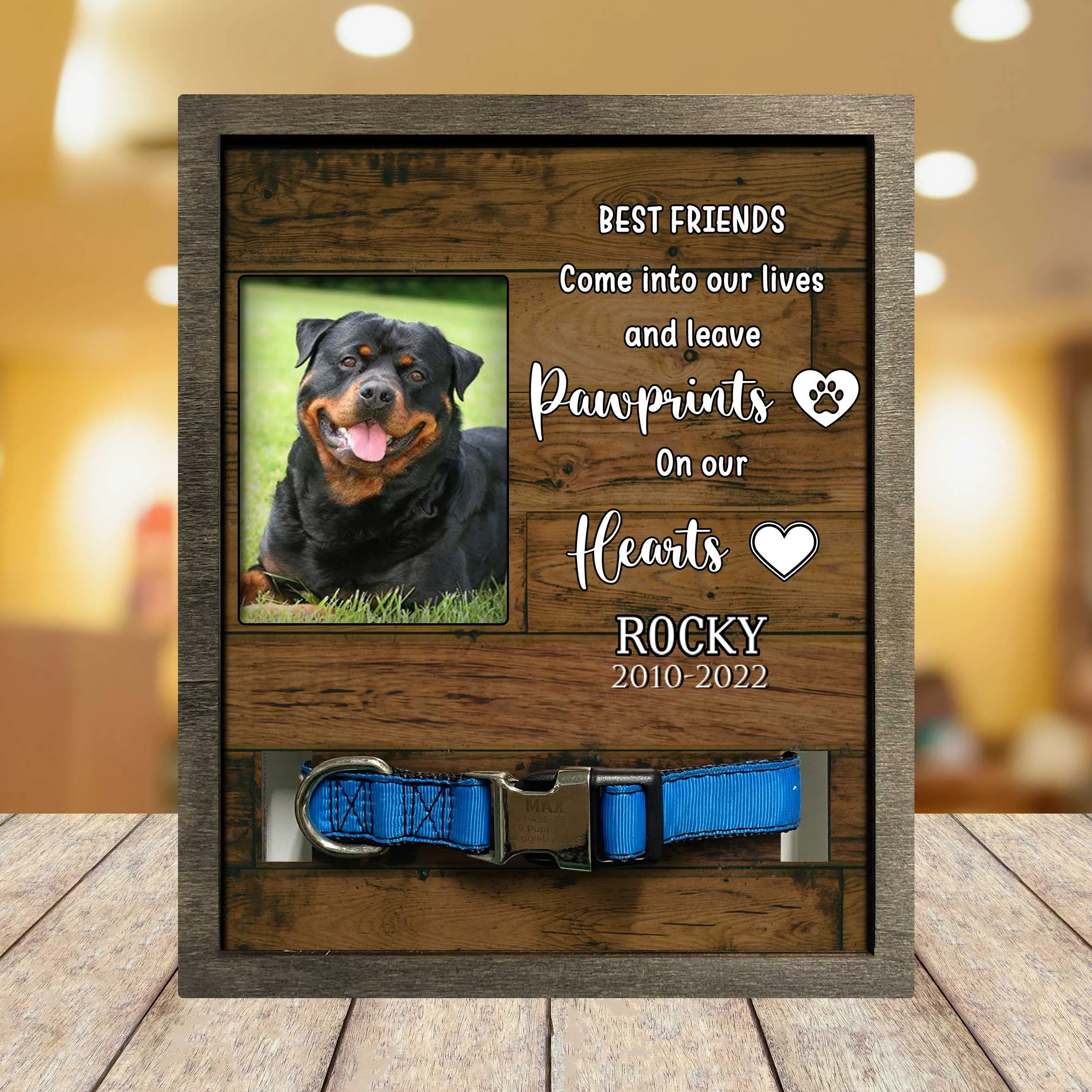 A Beautiful Remembrance Gift For A Grieving Pet Owner, Includes Pawprints Left By You Picture Frame