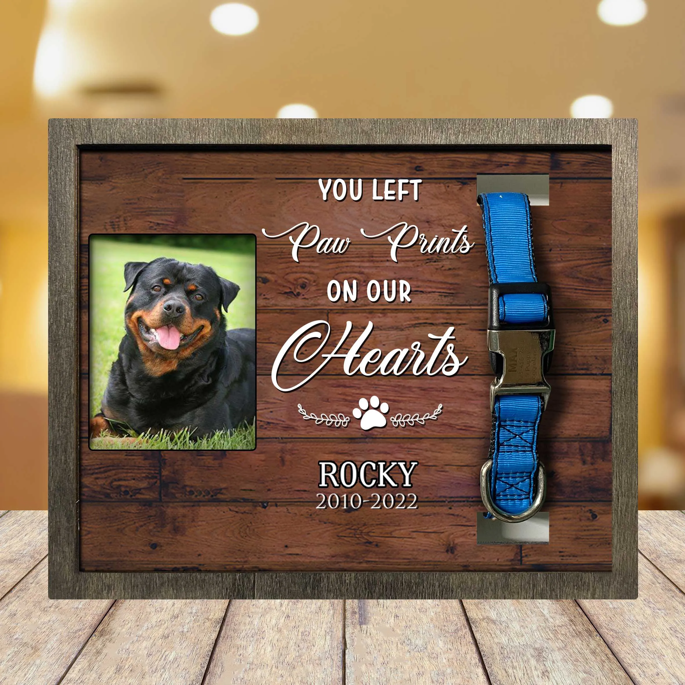 A Beautiful Remembrance Gift For A Grieving Pet Owner, Includes Pawprints Left By You Picture Frame