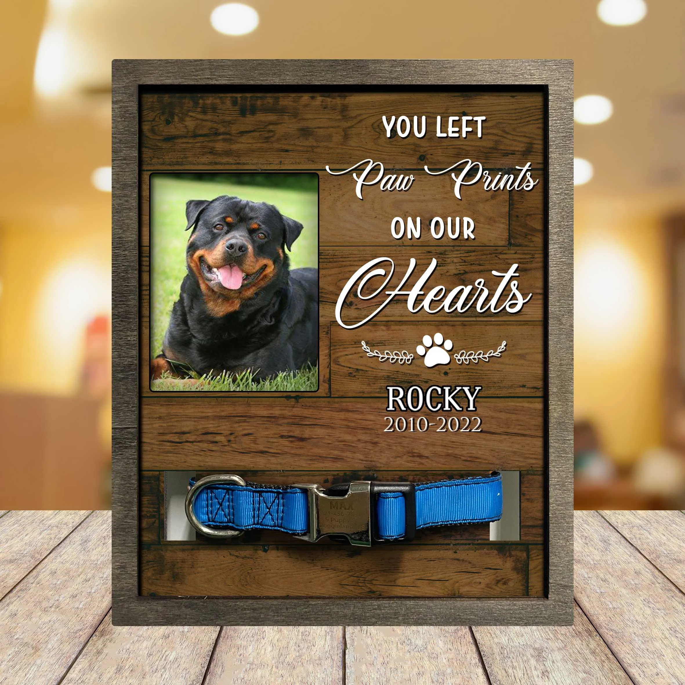 A Beautiful Remembrance Gift For A Grieving Pet Owner, Includes Pawprints Left By You Picture Frame