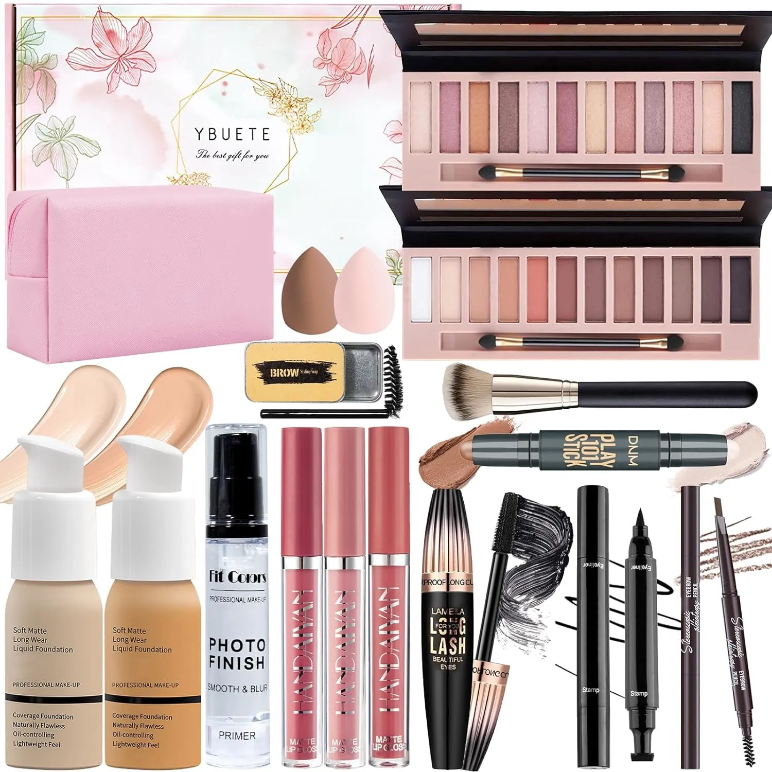 All-in-One Makeup Kit for Women & Teens - Foundation, Eyeshadow, Lipsticks & Travel Bag Included