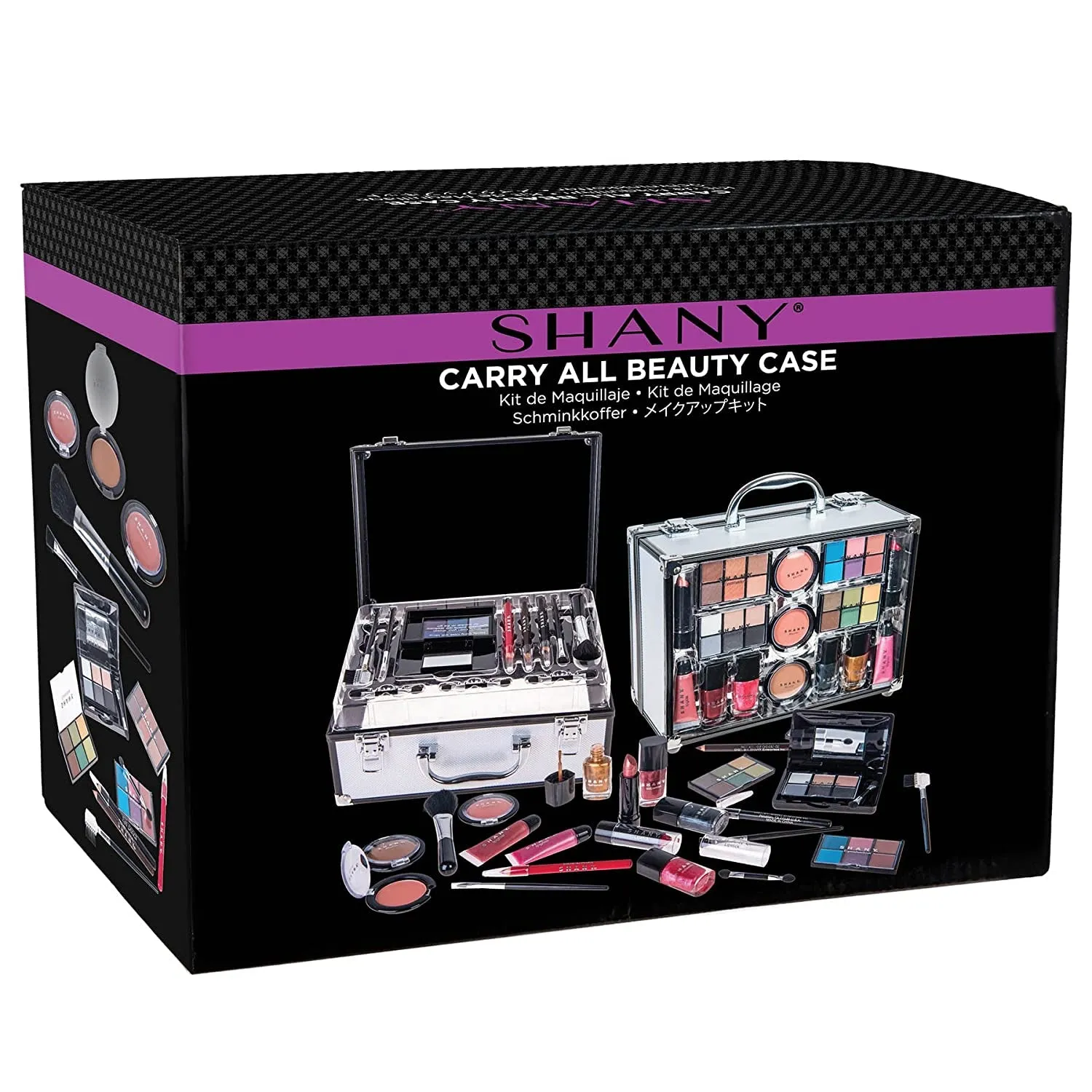 All-in-One Makeup Train Case with Safe Non-Toxic Makeup Set for Beginners and Professionals