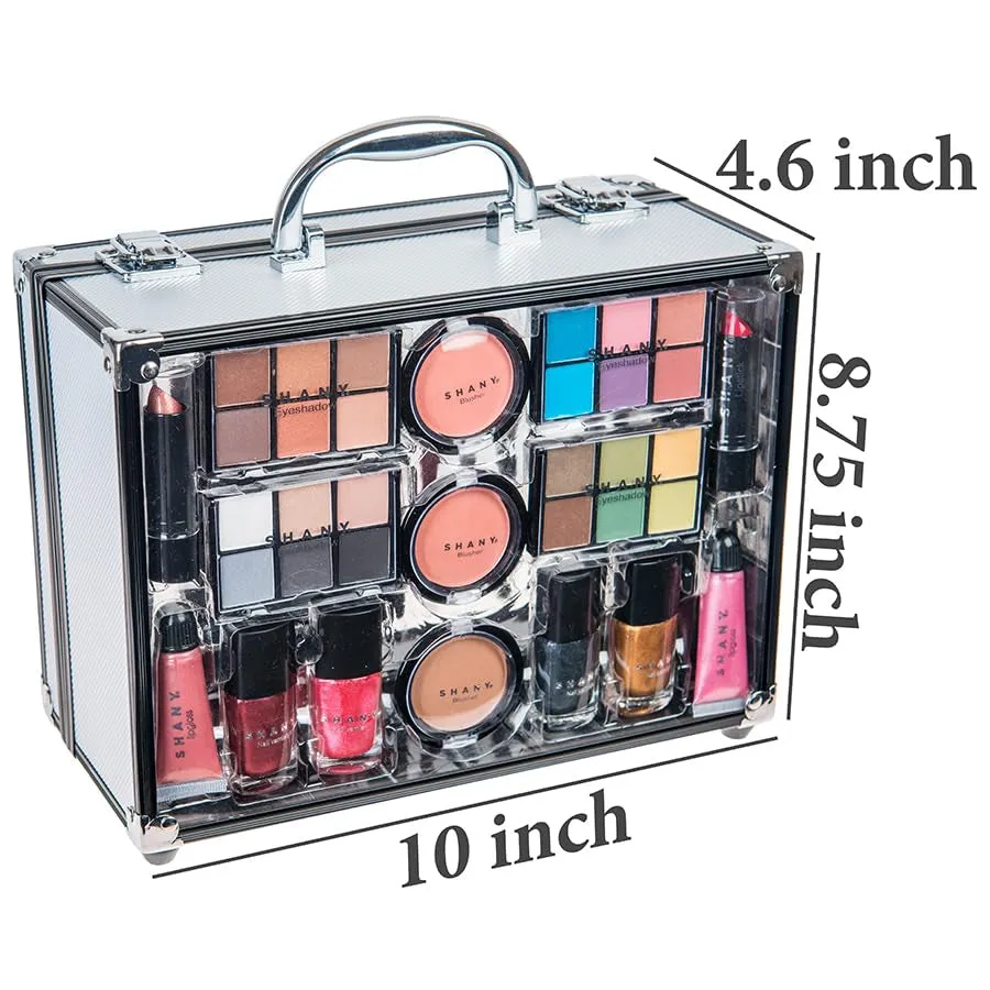 All-in-One Makeup Train Case with Safe Non-Toxic Makeup Set for Beginners and Professionals