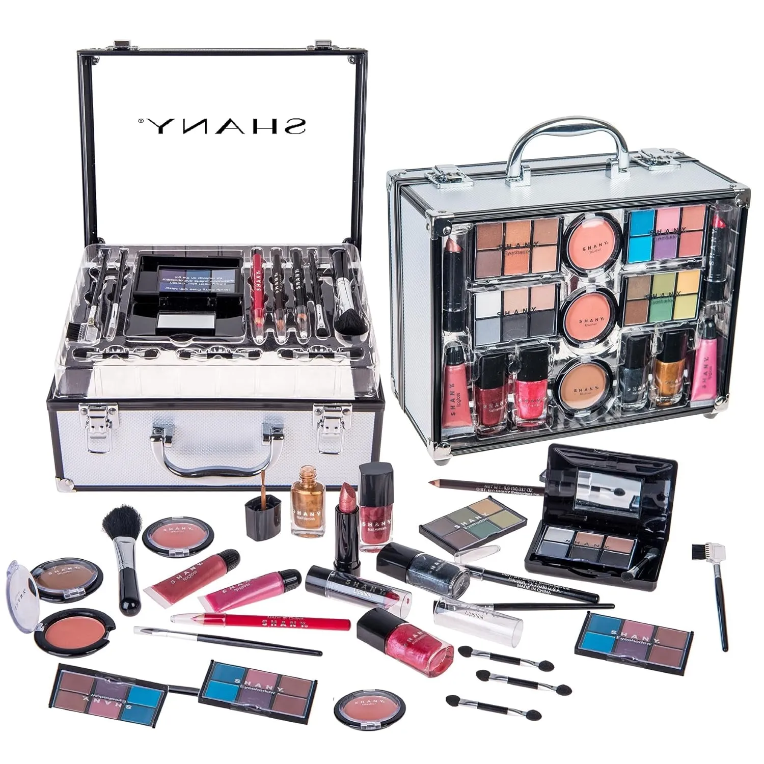 All-in-One Makeup Train Case with Safe Non-Toxic Makeup Set for Beginners and Professionals