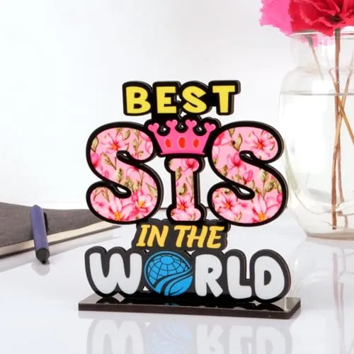 Best Sis in The World Wood Cutout – Laser Cut Engineer Wood Design for Sisters Rakhi Gifts for Sister from Brother Raksha Bandhan Gifts