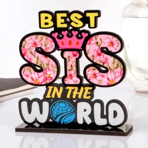 Best Sis in The World Wood Cutout – Laser Cut Engineer Wood Design for Sisters Rakhi Gifts for Sister from Brother Raksha Bandhan Gifts