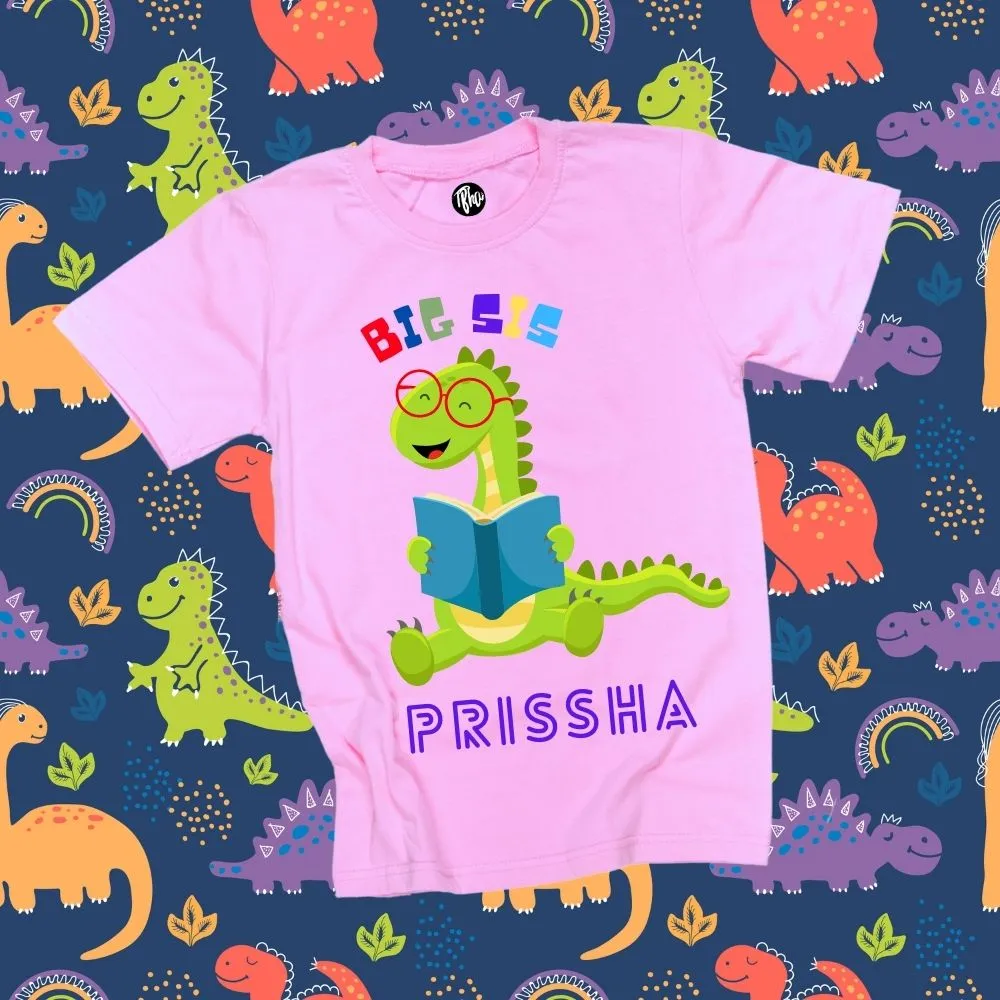 Big Sis  Dino Theme Customized T-Shirts