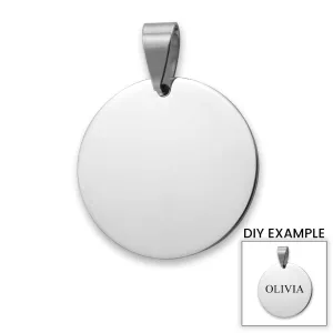 Blank Round Polished Stainless Steel Pendant / SBB0016