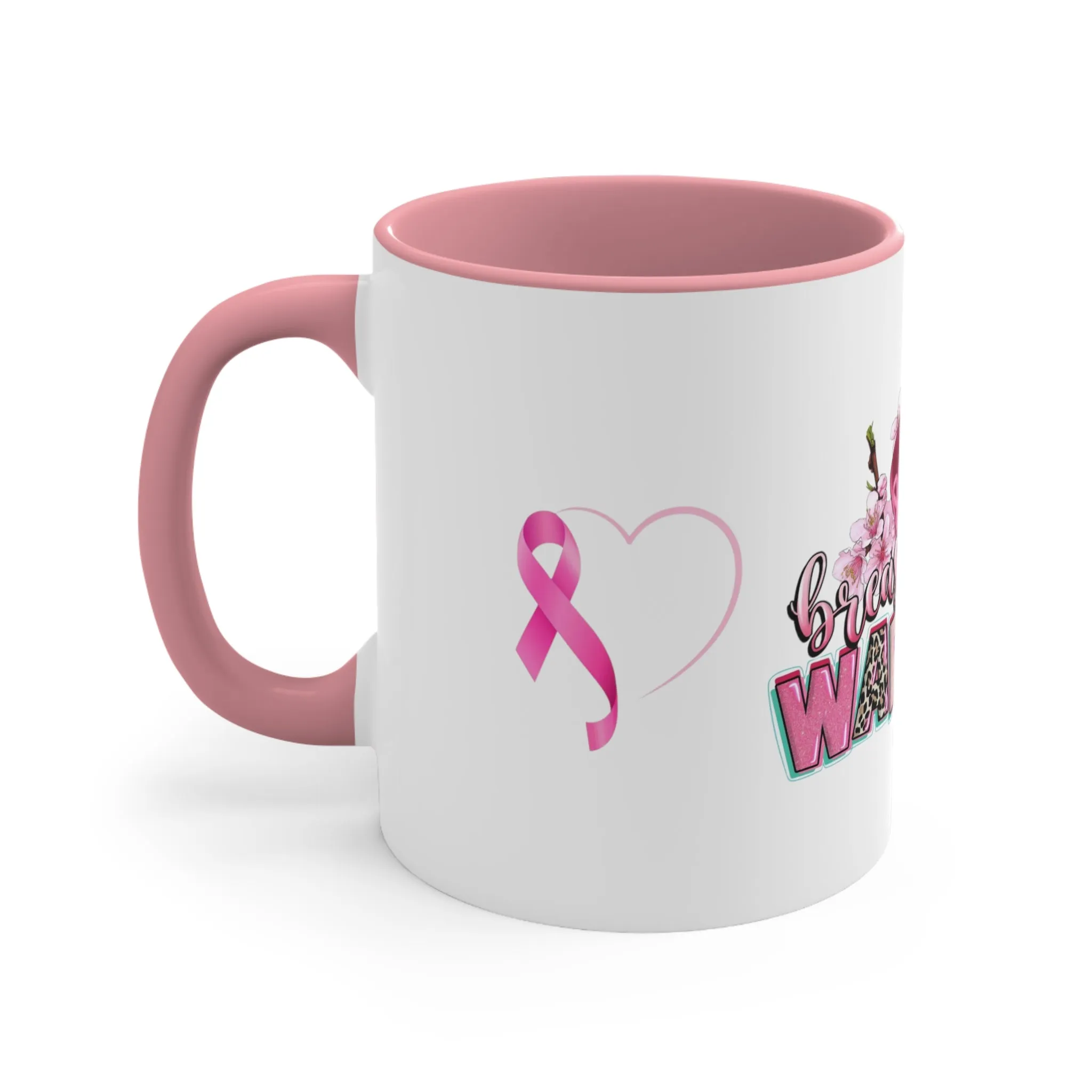 BREAST CANCER WARRIOR Mug - Pink, Red or Black accents in mug - MUGSCITY - Free Shipping