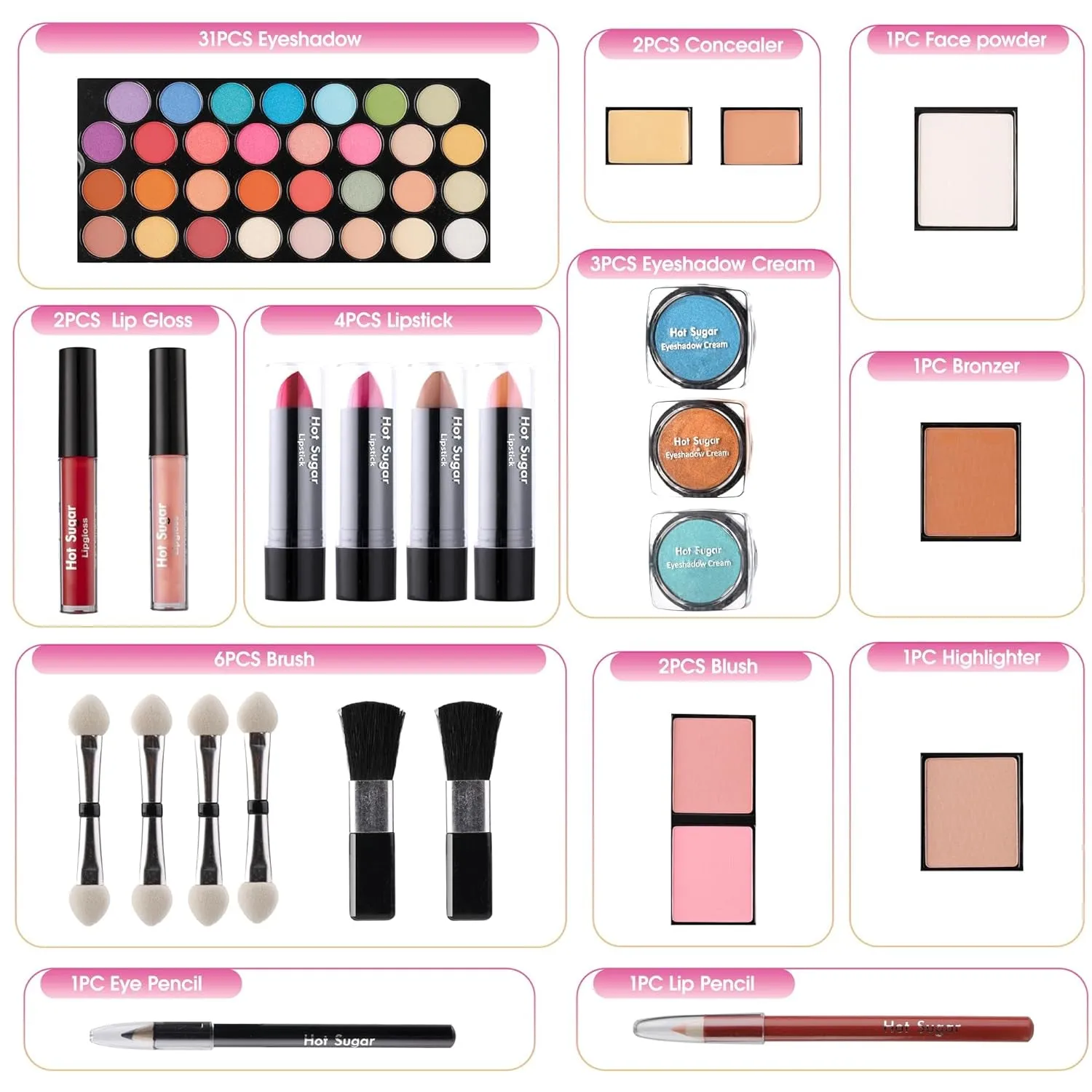 Chic All-in-One Pink Makeup Kit for Teens - Ideal Birthday & Christmas Gift with Real Cosmetics