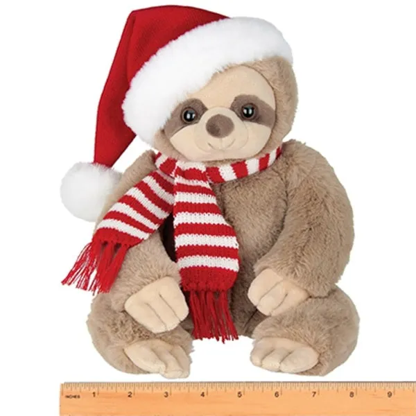 Christmas Plush Stuffed Animal Santa Sloth