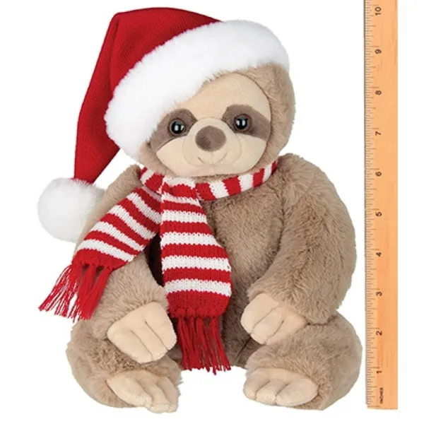 Christmas Plush Stuffed Animal Santa Sloth