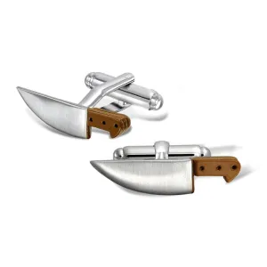 Culinary Chef Cook Knife Restaurant Owner Cufflinks Stainless Steel