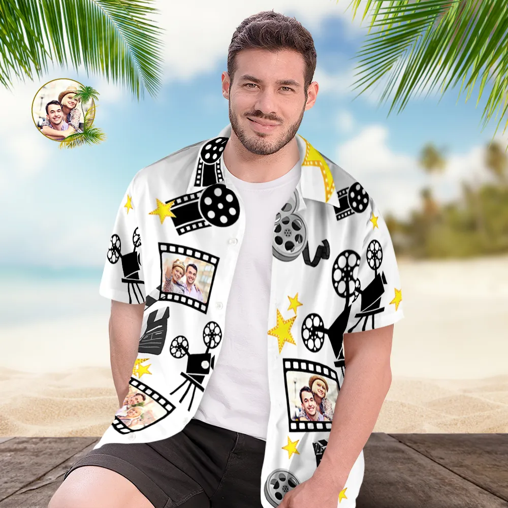 Custom Photo Hawaiian Shirts Our Love Movie Shirts With 3-6 Photos Button-down Shirts Gifts For Him