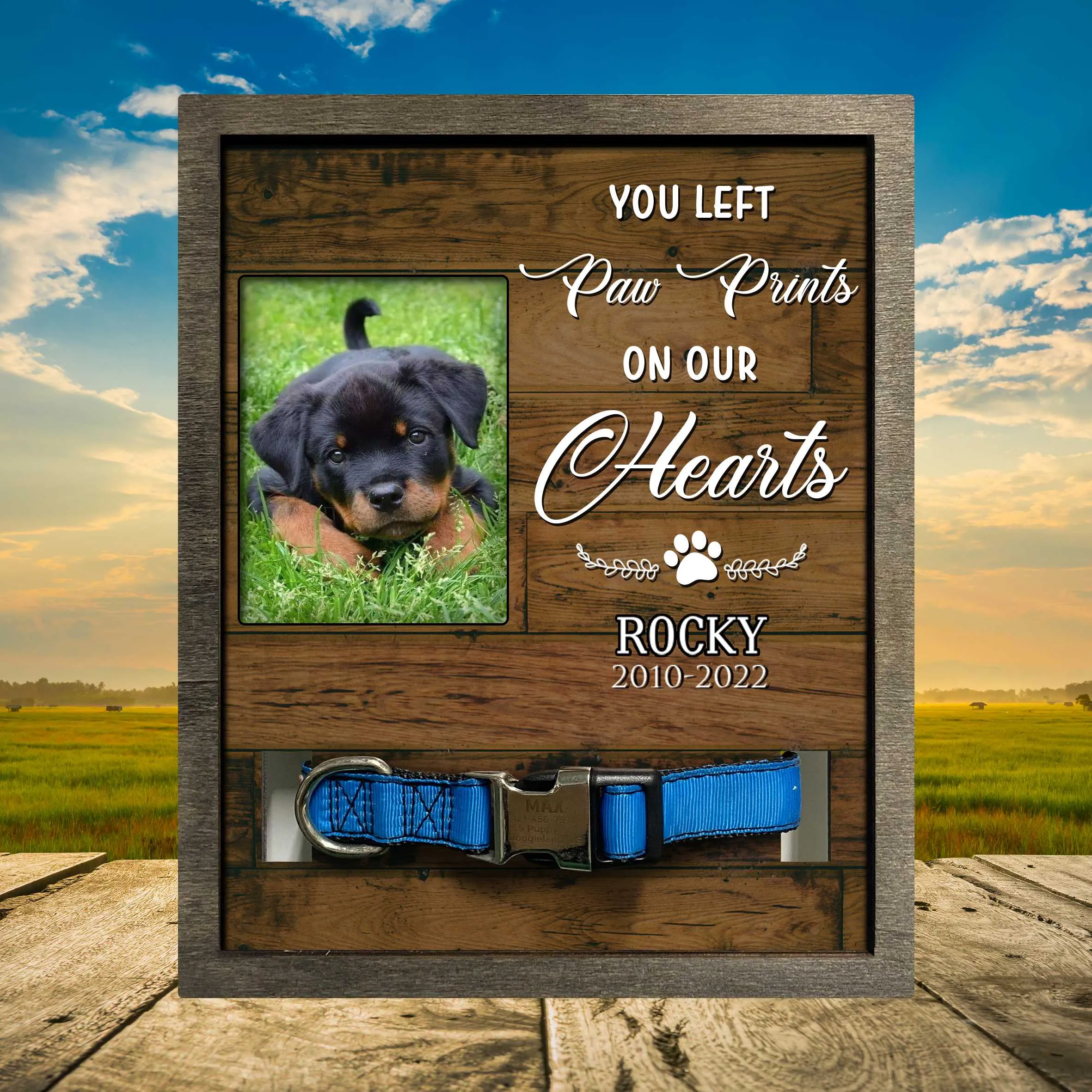 Custom Photo Picture Frame For Loss Of Rottweiler, Dog Memorial Gifts