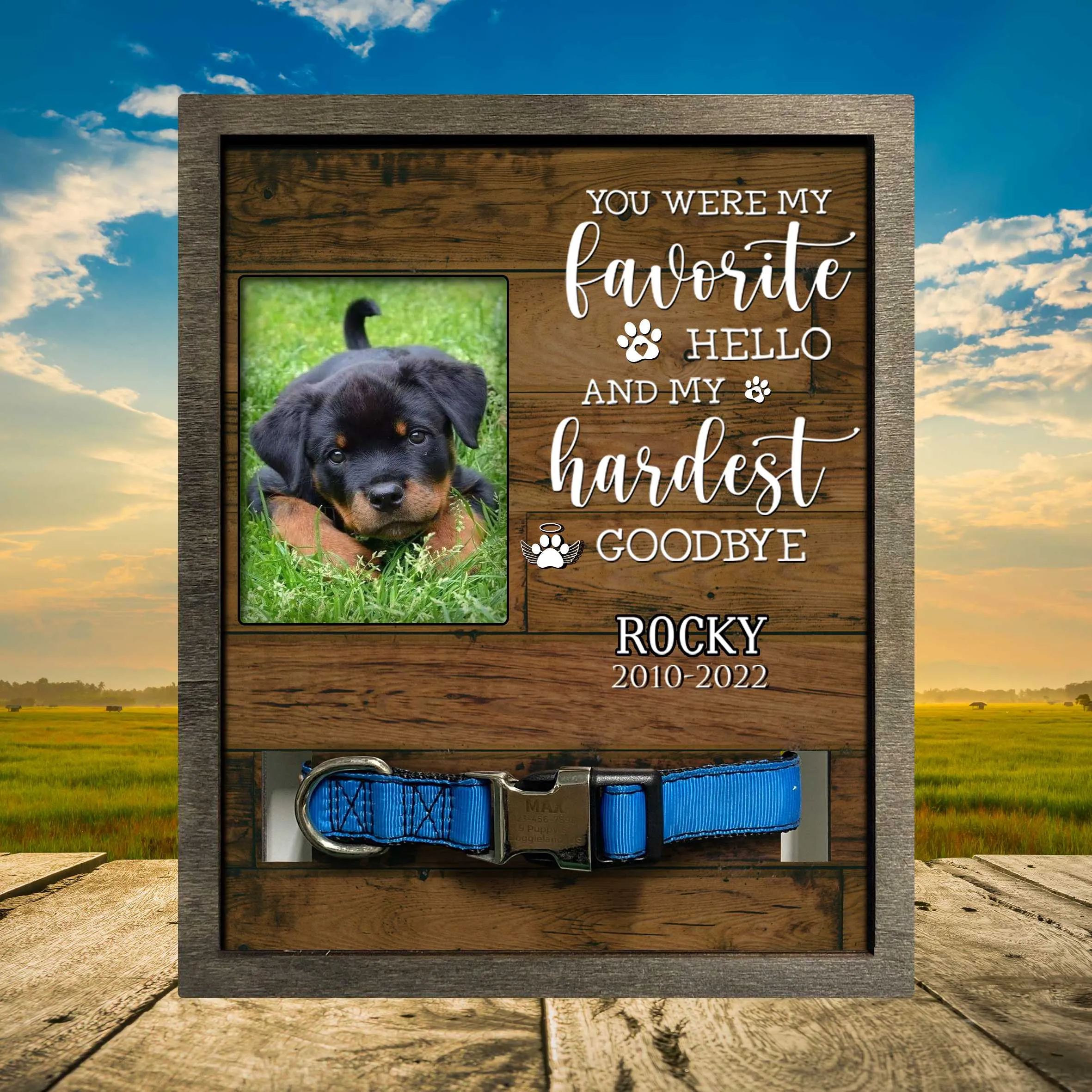 Custom Photo Picture Frame For Loss Of Rottweiler, Dog Memorial Gifts