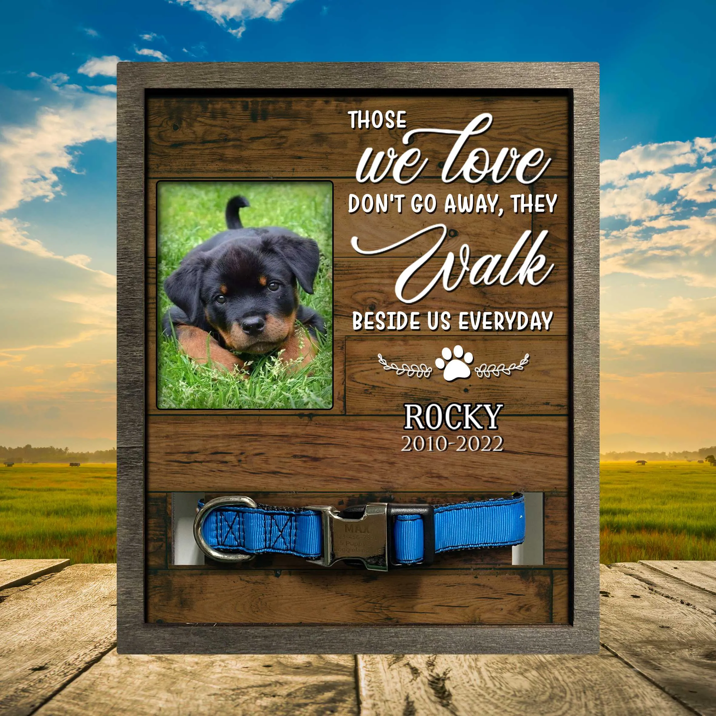 Custom Photo Picture Frame For Loss Of Rottweiler, Dog Memorial Gifts