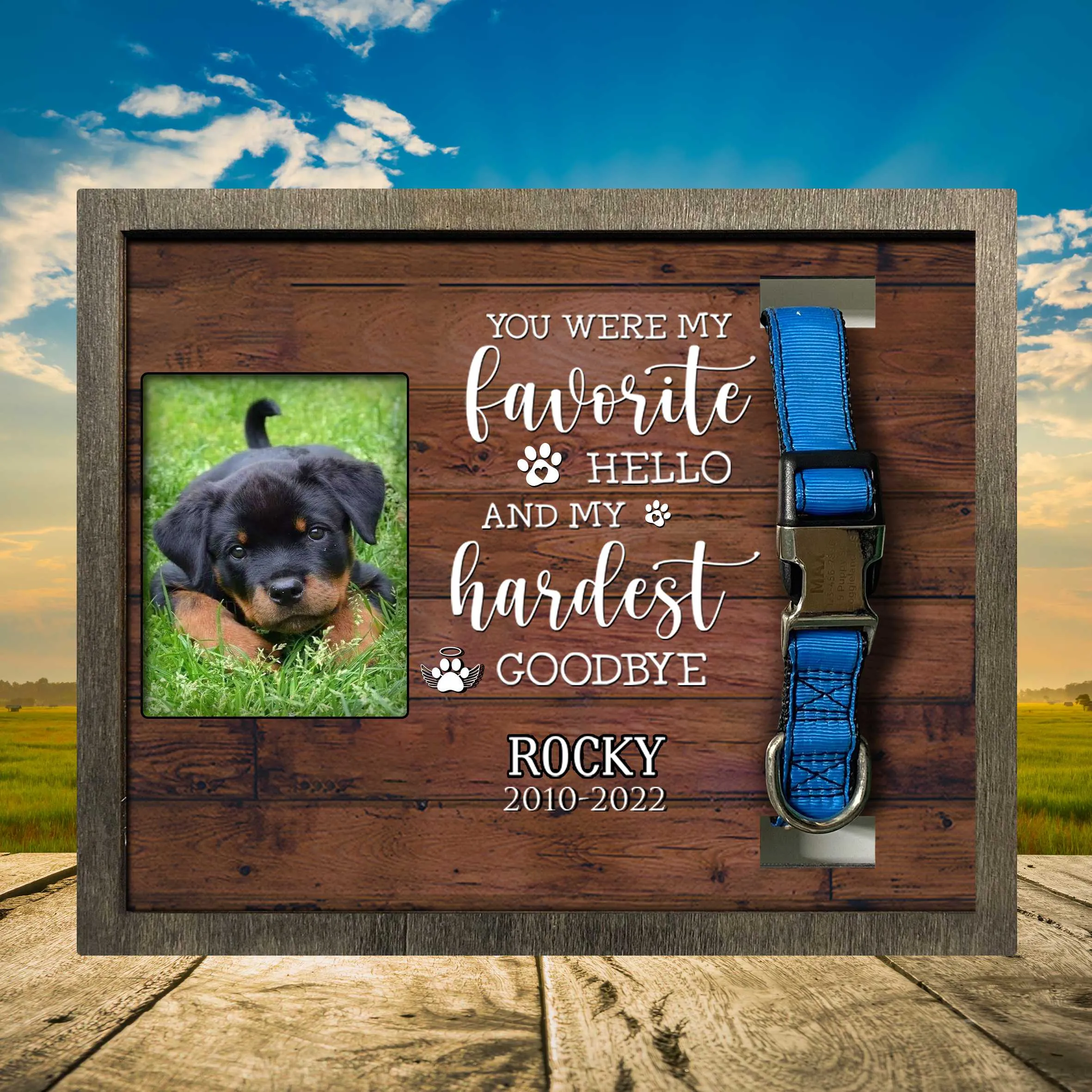 Custom Photo Picture Frame For Loss Of Rottweiler, Dog Memorial Gifts