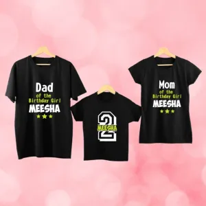 Dad Mom of the Birthday Girl 2nd Birthday Personalized T-Shirts