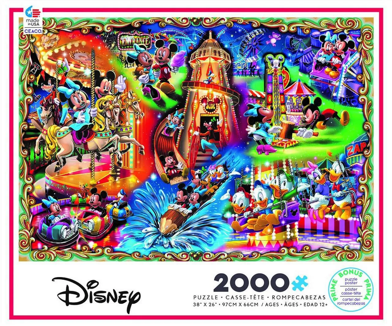 Disney Ceaco Mickey Mouse & Friends Carnival Jigsaw Puzzle - 2000pc