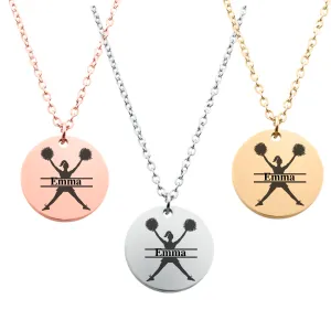 Engraved Cheerleader Necklace