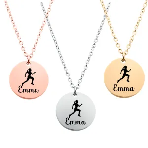 Engraved Girl Runner Necklace