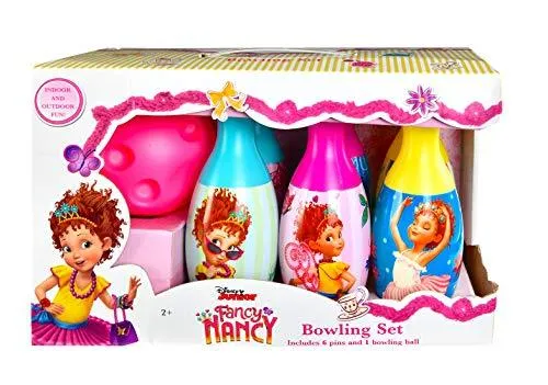 Fancy Nancy Disney 7 Piece Bowling Set Toy - Indoor and Outdoor Fun!