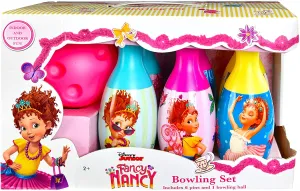 Fancy Nancy Disney 7 Piece Bowling Set Toy - Indoor and Outdoor Fun!