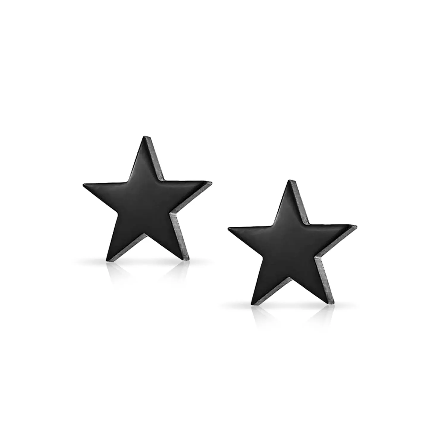 Initial A-Z Patriotic Celestial Star Stud Earrings Stainless Steel 10MM