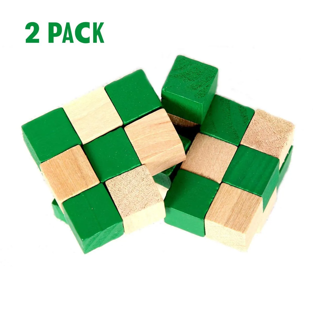 Kicko Magic Puzzle Cube-Attention Masterminds Wooden Twisty Snake Brain Teaser 3D Puzzle