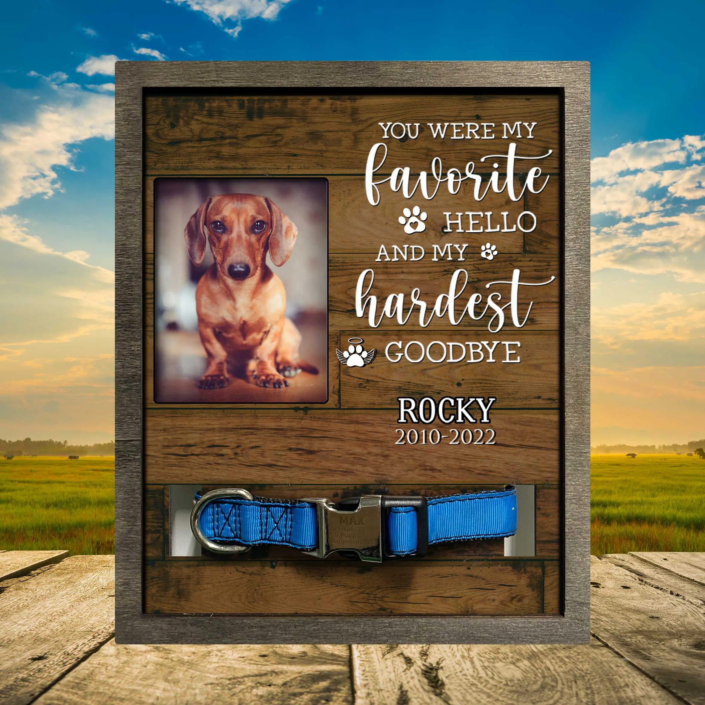 Memorial Picture Frames For Loss Of Loved Dog, Pet Collar Keepsake Picture Frame, Picture For Pet Loss