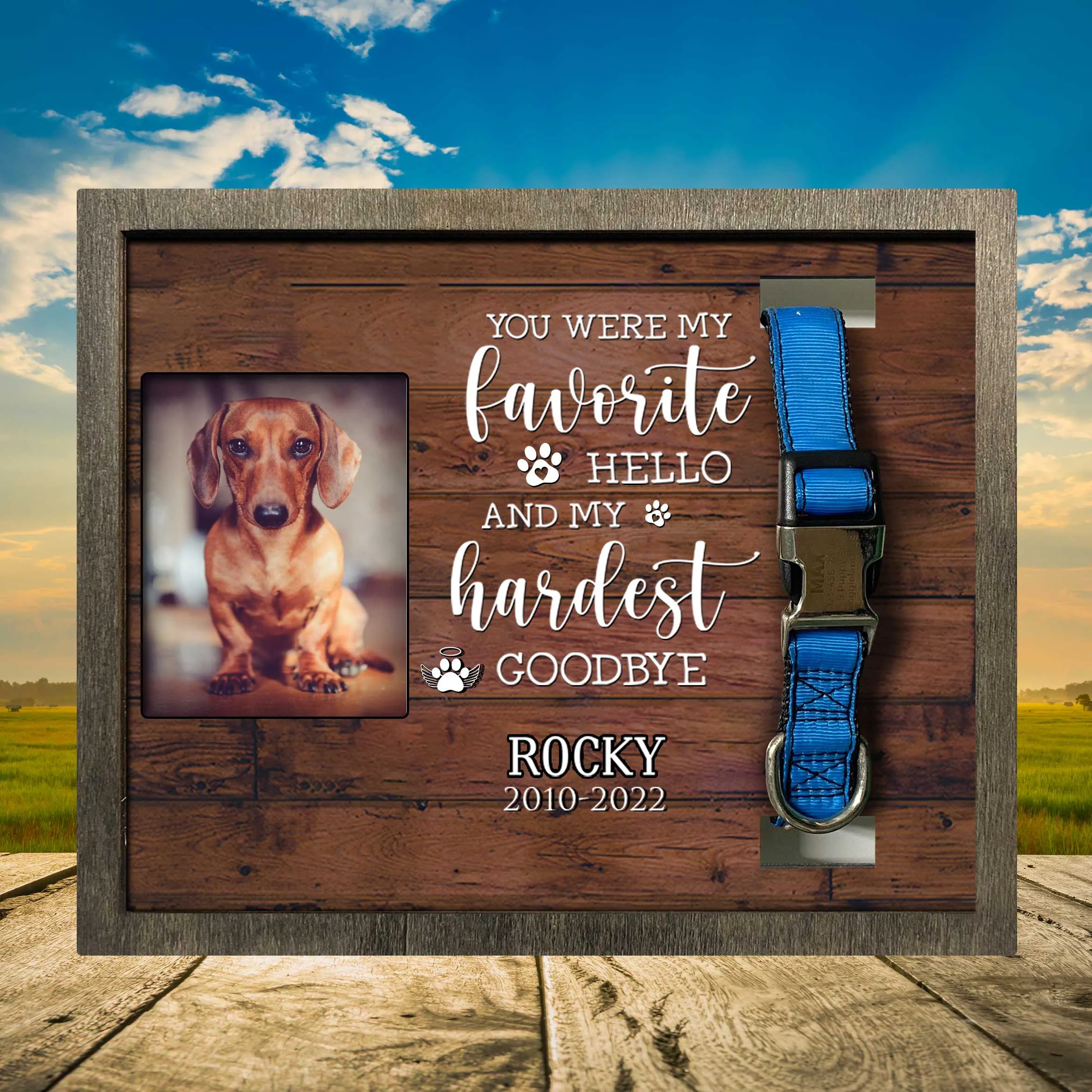 Memorial Picture Frames For Loss Of Loved Dog, Pet Collar Keepsake Picture Frame, Picture For Pet Loss