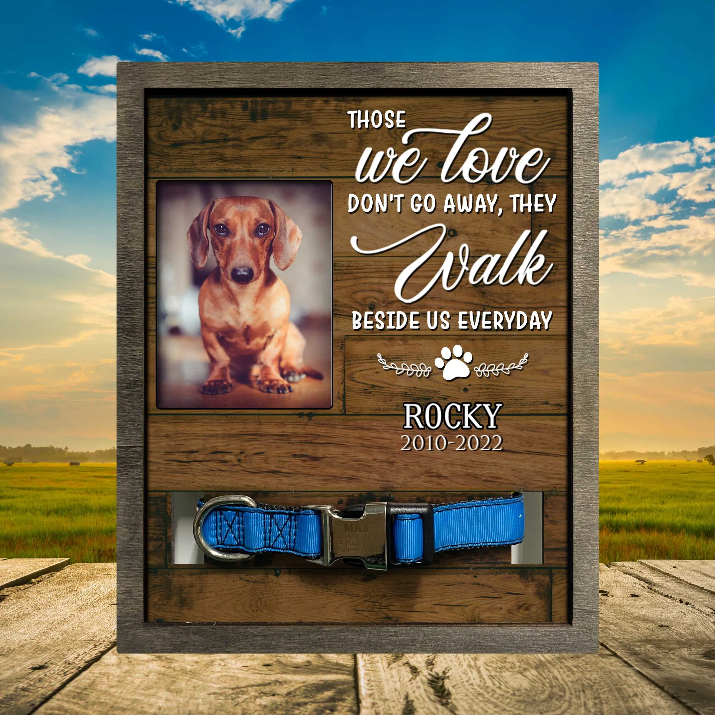 Memorial Picture Frames For Loss Of Loved Dog, Pet Collar Keepsake Picture Frame, Picture For Pet Loss