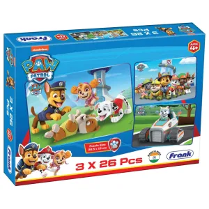 Paw Patrol - 3 in 1 Puzzle - 26 Pieces Each