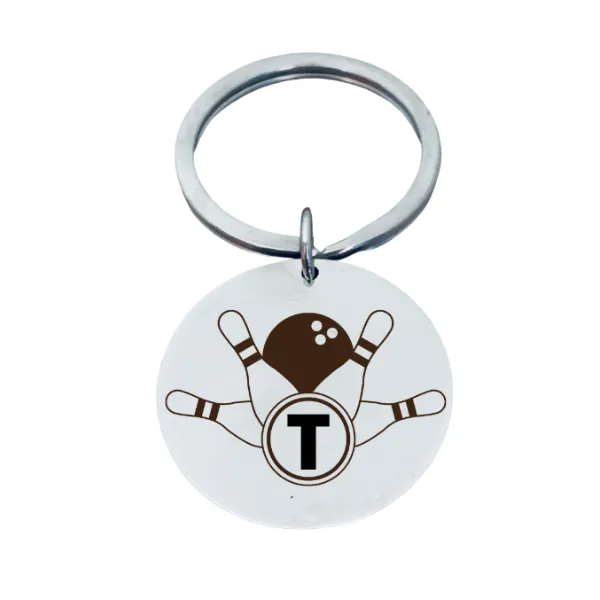 Personalized Bowling Initial Keychain