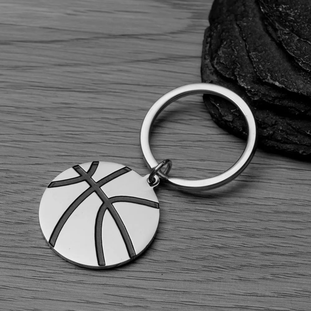 Personalized Engraved Basketball Keychain