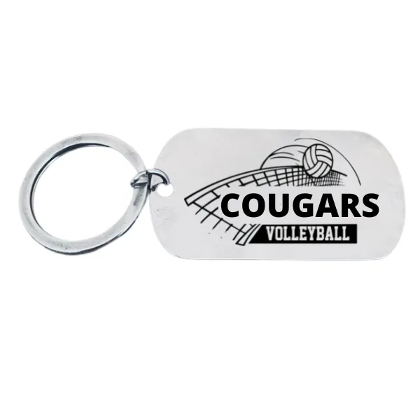 Personalized Engraved Dog Tag Volleyball Keychain