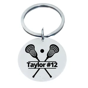 Personalized Engraved Lacrosse Stick Keychain