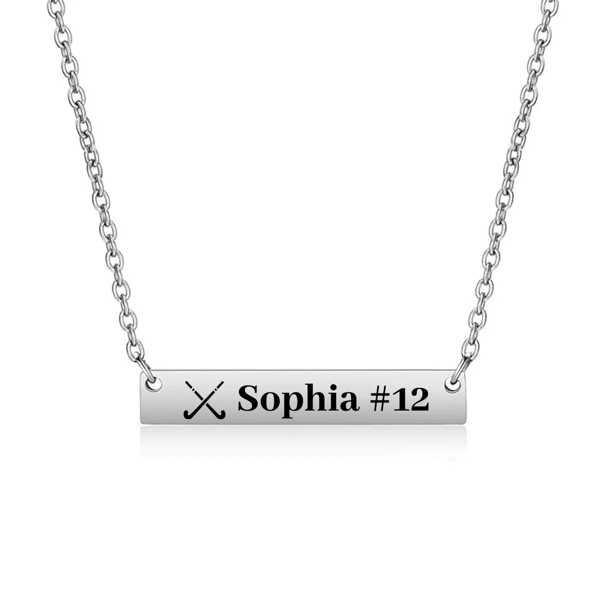 Personalized Field Hockey Bar Necklace