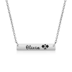 Personalized Pickleball Bar Necklace