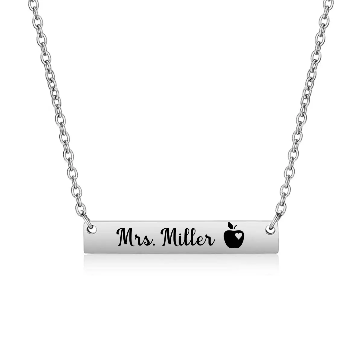 Personalized Teacher Bar Necklace