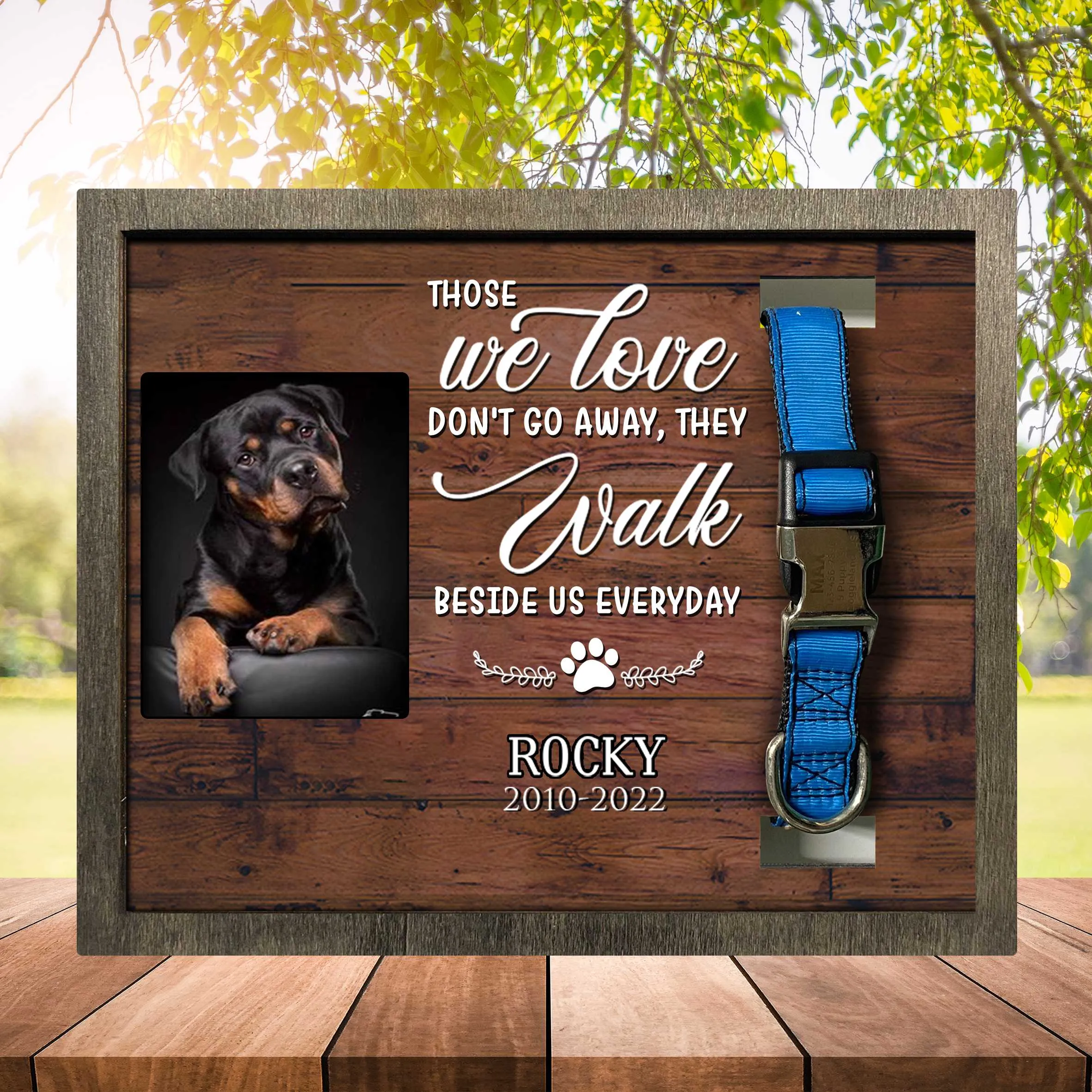 Pet Collar Keepsake Memorial Picture Frame, A Beautiful Remembrance Gift For A Grieving Pet Owner