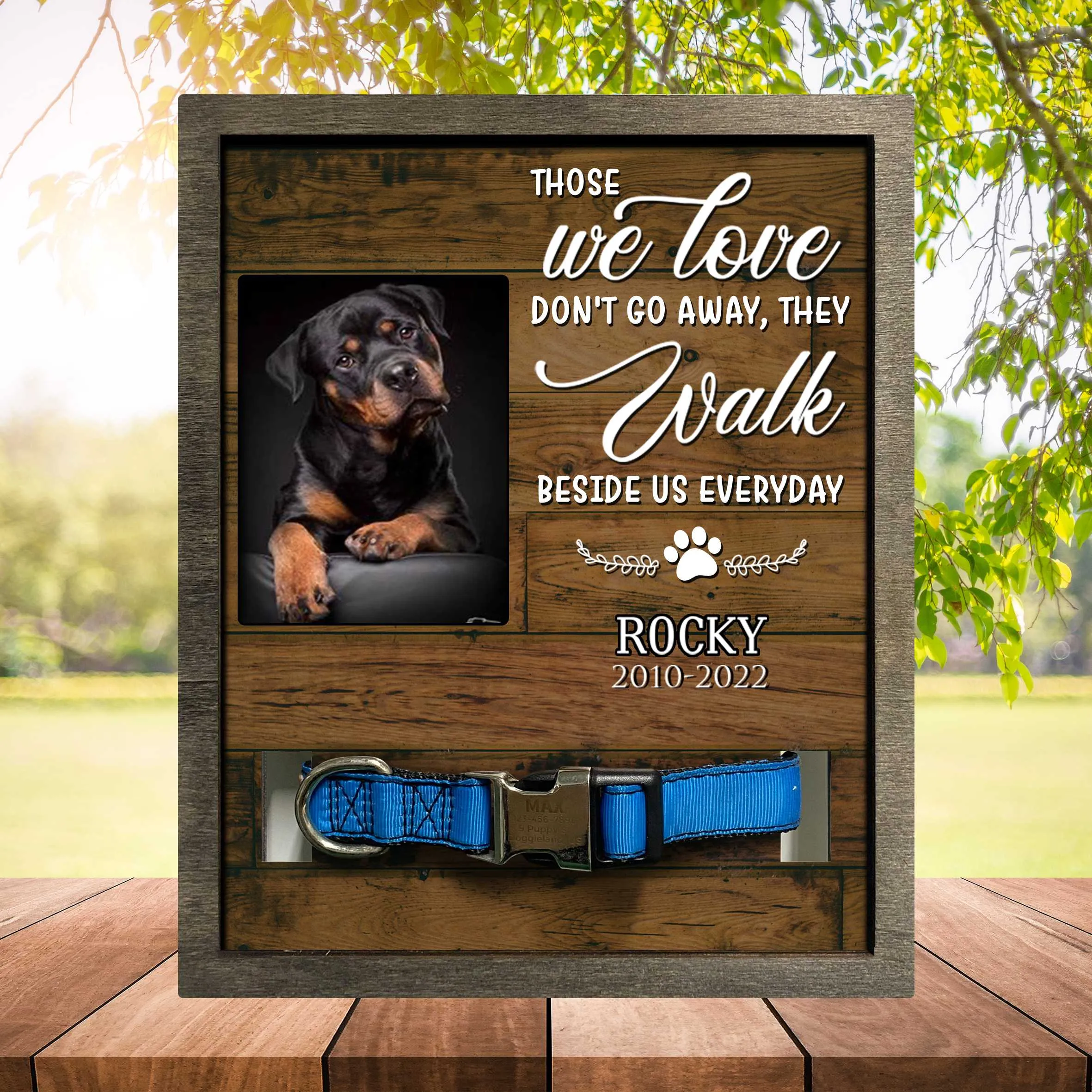 Pet Collar Keepsake Memorial Picture Frame, A Beautiful Remembrance Gift For A Grieving Pet Owner