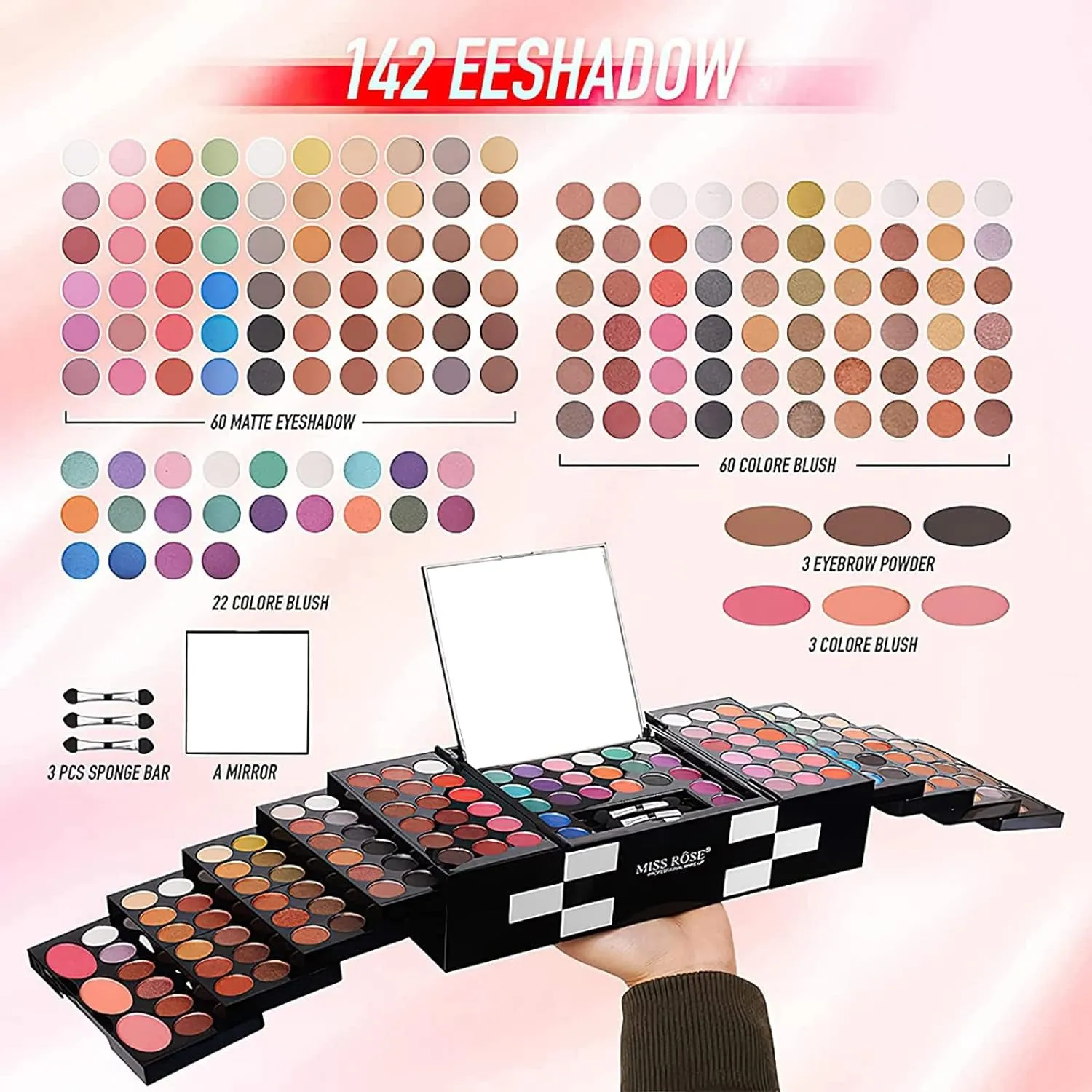 Ultimate 148-Color Makeup Kit for Women - All-in-One Palette & Brushes for Artists and Beginners